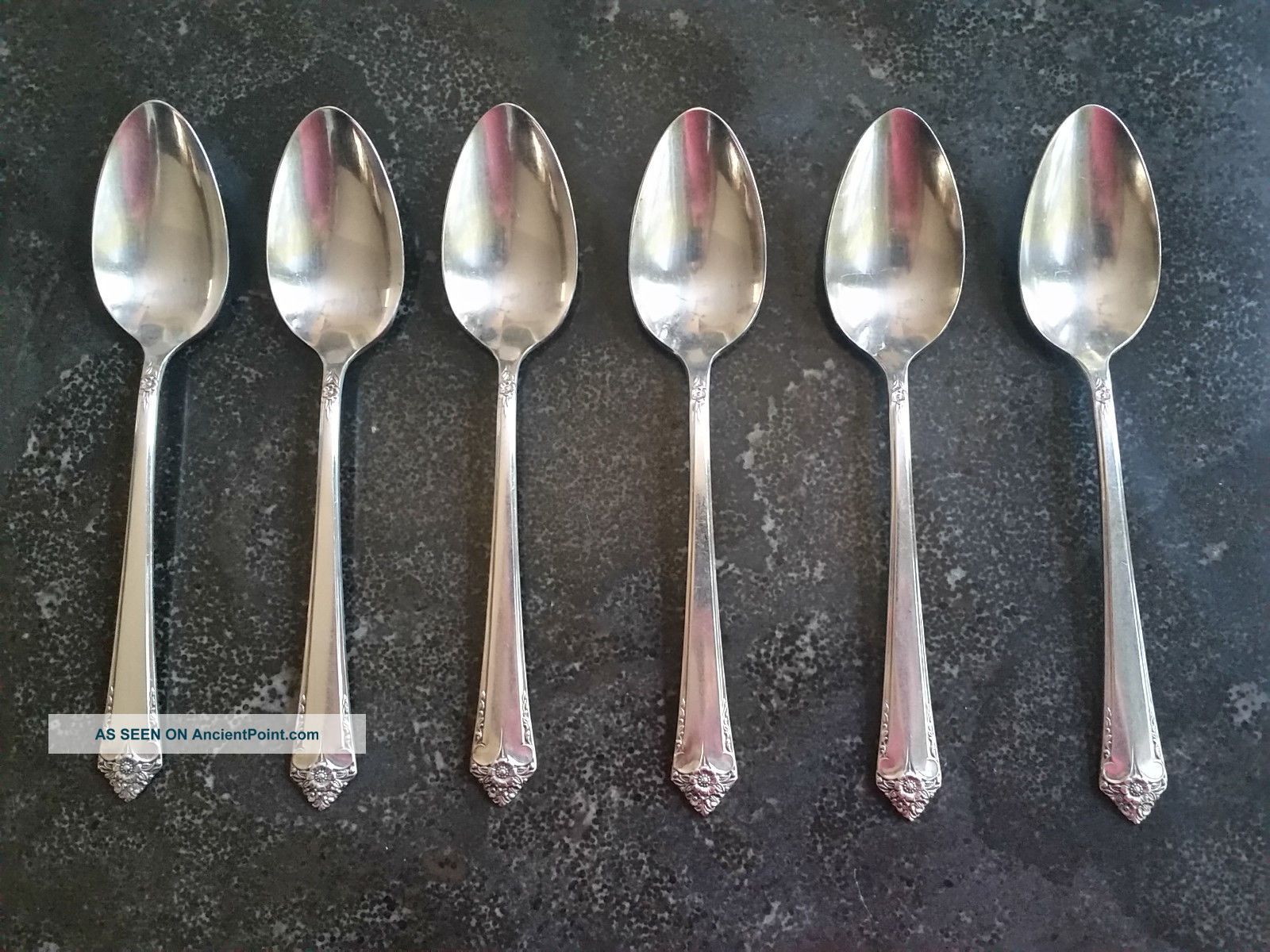 6 Rogers 1950 Starlight Oval Soup Spoons Is Silverplate Flatware Flatware & Silverware photo