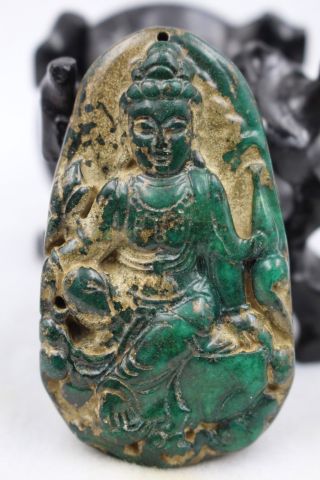 Fantastic Chinese Fine Old Jade Hand Carved - Buddha Kwan - Yin photo