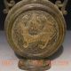 Chinese Bronze Gilt Handwork 2 Dragon Flat Pot W Qing Dynasty Mark Teapots photo 3