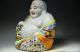 Exquisite Chinese Pastel Porcelain Handwork Smiling Buddha Statue Buddha photo 1