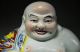 Exquisite Chinese Pastel Porcelain Handwork Smiling Buddha Statue Buddha photo 4