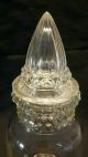Antique Glass Apothecary Jar Pointy Conical Lid Store Candy Container Bottles & Jars photo 1