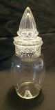 Antique Glass Apothecary Jar Pointy Conical Lid Store Candy Container Bottles & Jars photo 4