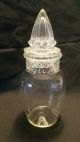 Antique Glass Apothecary Jar Pointy Conical Lid Store Candy Container Bottles & Jars photo 5