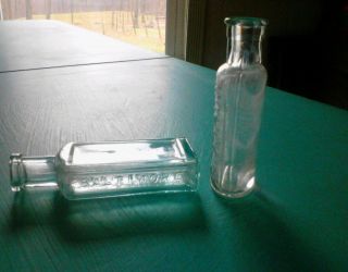 Two (2) Early 1900 ' S Pressed Glass Medicinal Cure Bottles Baltimore,  Md photo