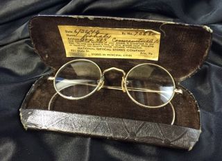 Gold Round Eye Glasses Frames Vintage Embossed 12k Gf Steampunk photo