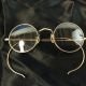 Gold Round Eye Glasses Frames Vintage Embossed 12k Gf Steampunk Optical photo 4