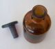 Large Amber Drip By Drop Anesthesia Chloroform Chemist Apothecary Poison Bottle Bottles & Jars photo 4