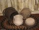 3 Wood Stacking Firkin Vintage Style Storage Buckets Brown/oatmeal/antique White Primitives photo 7