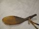 Antique - Primitive Handcarved Horn Spoon With Cut Glass Beads - Very Old - Rare Primitives photo 1