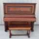 1900 - 10 Quartersawn Oak Heller Upright Grand Piano W/ Piano Bench Old Finish Keyboard photo 1