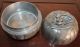 Antique Chinese Pewter Pumpkin Box Marked Boxes photo 3