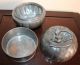 Antique Chinese Pewter Pumpkin Box Marked Boxes photo 4
