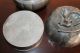 Antique Chinese Pewter Pumpkin Box Marked Boxes photo 5