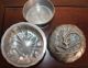 Antique Chinese Pewter Pumpkin Box Marked Boxes photo 8