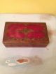 Vintage Italy Italian Florentine Gilt Gold Red Hollywood Regency Wooden Wood Box Toleware photo 1