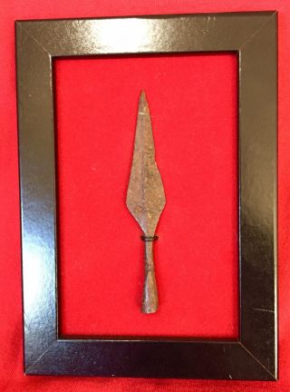 Framed Ancient Dug Roman Holy Land Arrowhead Spear Tip 0 - 200 Ad photo