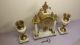 Antique French Marble 8 Day Chime Mantel Clock With Garniture.  Good Clocks photo 9
