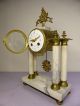 Antique French Marble 8 Day Chime Mantel Clock With Garniture.  Good Clocks photo 2
