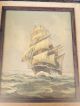 Antique Oil Painting Old Colonial Ship In The Ocean Milnes Other Antiquities photo 1
