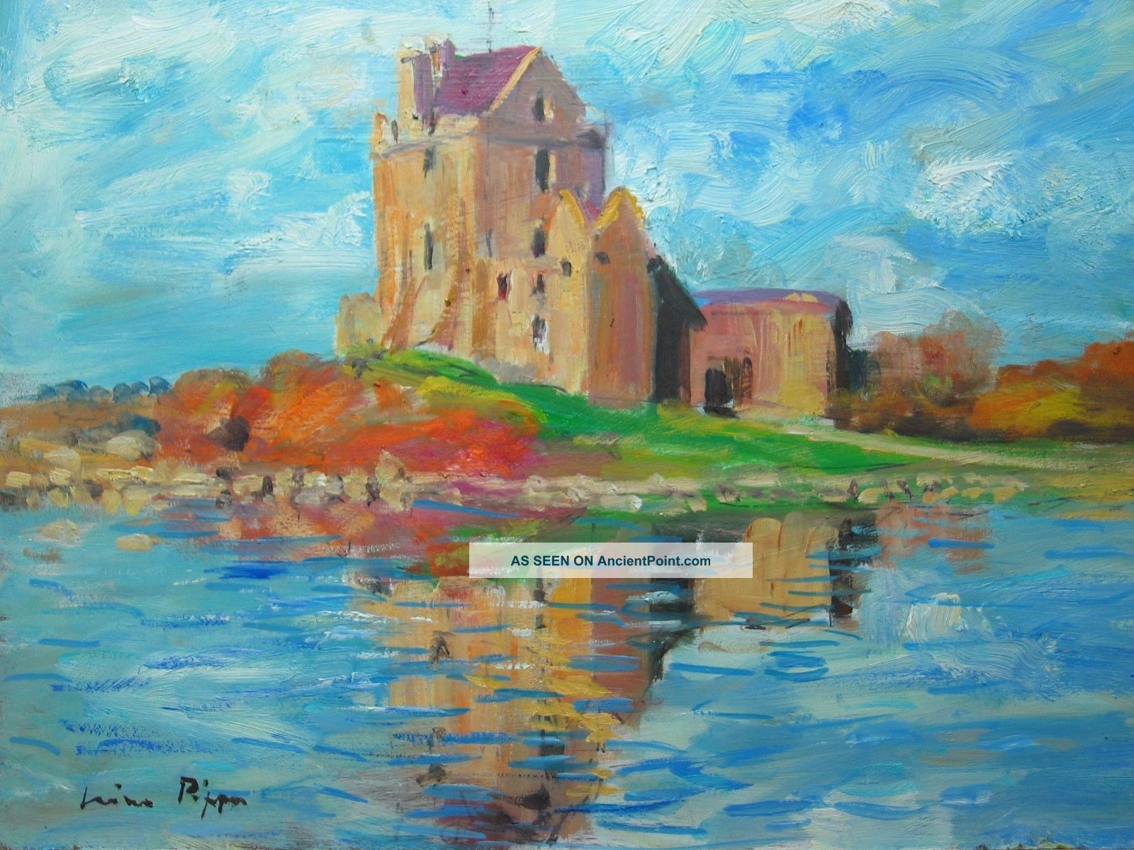 Callaway Castle Art Painting Irish Landscape Listed Artist Homage To Paul Henry Other Maritime Antiques photo