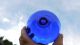 Cobalt Blue Glass Float Marked Seal Button Ff Fishing Nets & Floats photo 2