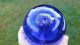 Cobalt Blue Glass Float Marked Seal Button Ff Fishing Nets & Floats photo 3