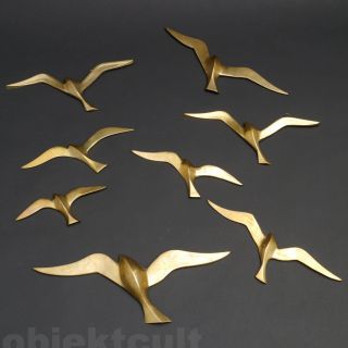 Mid Century Modern Brass Metal Wall Art Sculpture Birds 60s Eames Bertoia Era photo