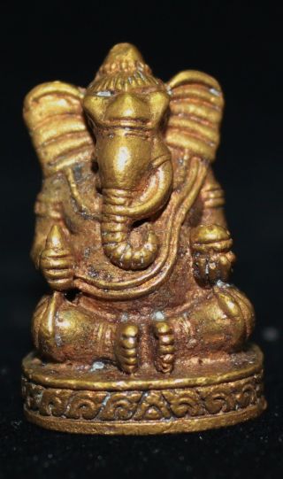 Hot Ganesha Thai Amulets God Hindu Elephant Lucky Charm Love Rich Success Brass. photo