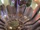 Vintage Purple Crystal / Glass Compote Centerpiece Bowl With Prisms & Brass Compotes photo 3