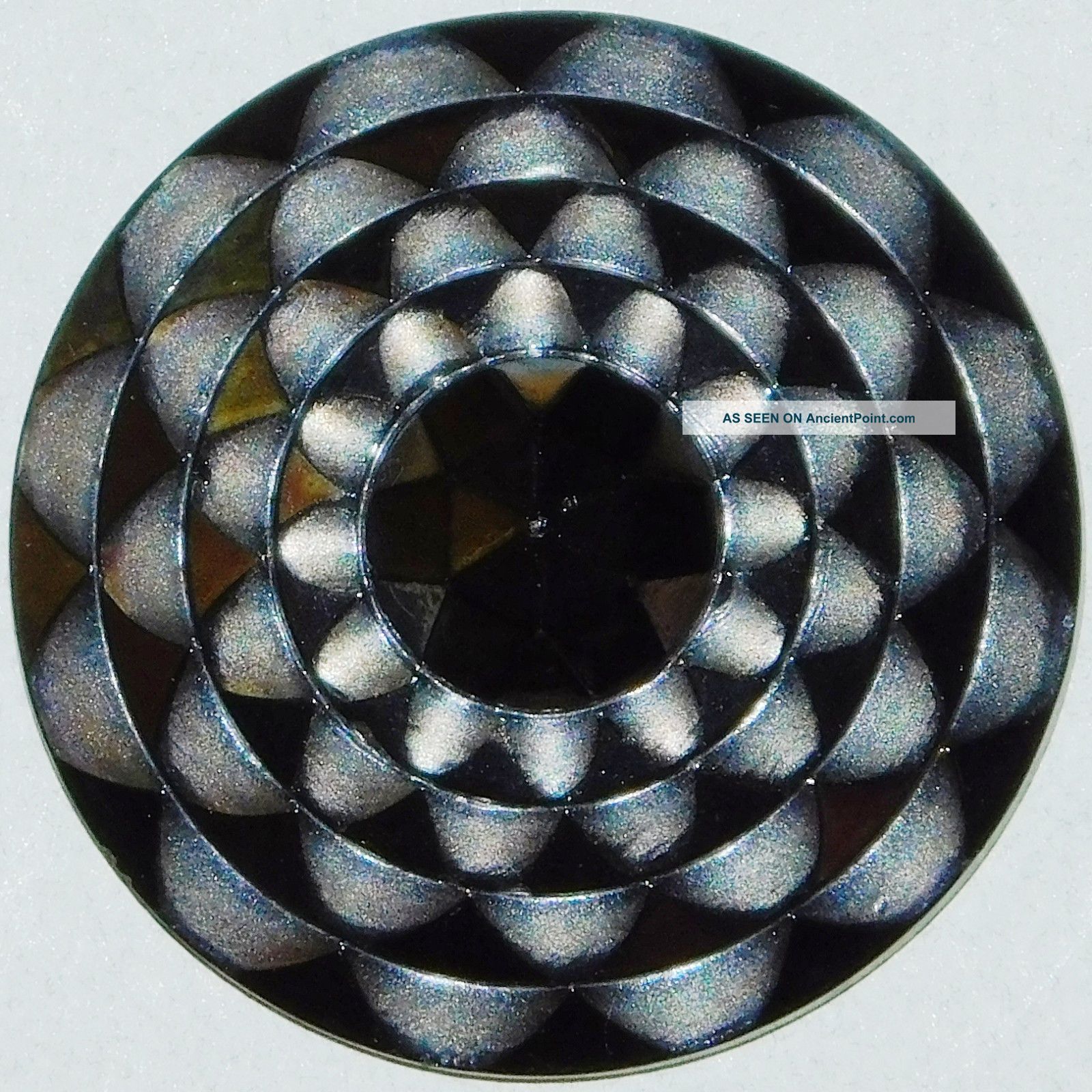 Antique Victorian Silver Luster Glass Button Art Deco Jewel Buttons photo