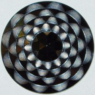Antique Victorian Silver Luster Glass Button Art Deco Jewel photo