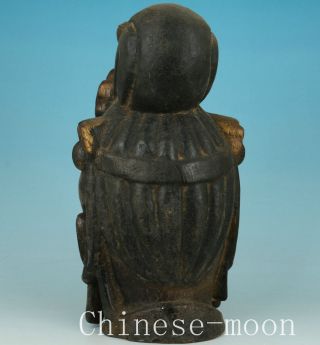 Asian Chinese Old Wood Hand Carved Buddha Kwan - Yin Head Statue Figure photo