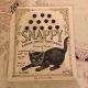 Antique Black Cat Snappy Dress Fastener Sewing Box Paper Kitten Advertising Other Antique Sewing photo 8