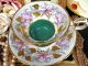 Royal Stafford Morning Glory Tea Cup And Saucer Painted Raised Gold Garland Cups & Saucers photo 6