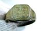 Rare Medieval - Saxon Era Bronze Finger Ring - Evil Eye Motif On Bezel - Gh29 Roman photo 1