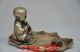 Collectible Decorated Old Handwork Tibet Silver Carved Monk Prayer Statue Buddha photo 2