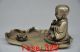 Collectible Decorated Old Handwork Tibet Silver Carved Monk Prayer Statue Buddha photo 5