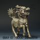 Chinese Silver Copper Handwork Carved Kirin Statue Other Antique Chinese Statues photo 2