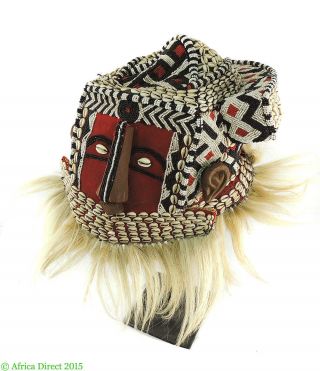Kuba Royal Helmet Mask With Beads Cowrie Shells Africa Was $350.  00 photo