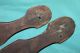 Antique 1800s Wood Ice Skates With Hand Forged Runners Large Curls Primitives photo 2