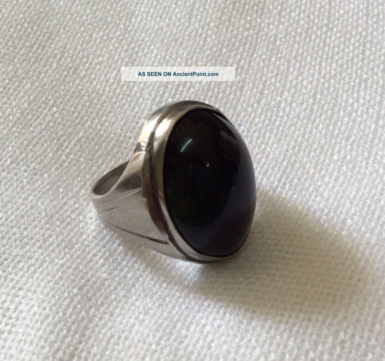 Personalized Men ' S Agate Rings Unique Yemeni Akik Islamic Fossilized Size 9 Hot Islamic photo