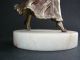 Vintage Art Deco Spelter Figure “dancing Lady” On Solid White Onyx Base Art Deco photo 8