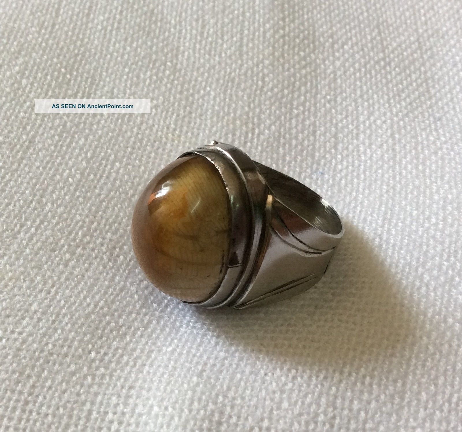 Men ' S Agate Rings Unique Yemeni Aqeeq Islamic Fossilise Akik Middle East Size 11 Islamic photo