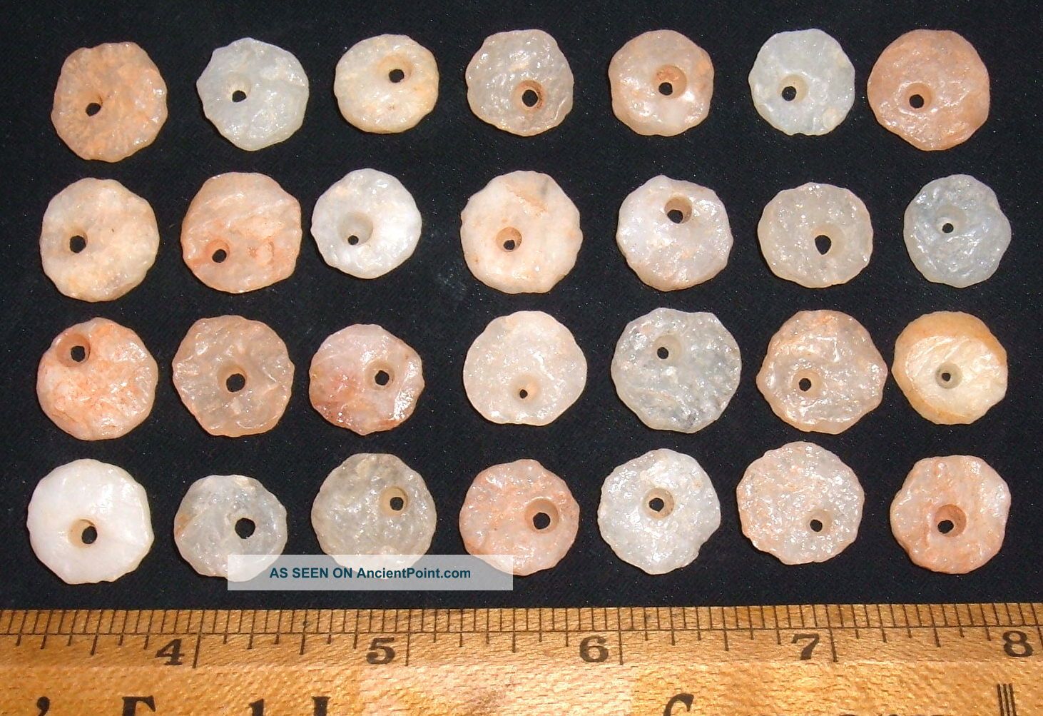 (28) Select Sahara Neolithic Quartz Beads 12 - 15 Mm Prehistoric African Artifacts Neolithic & Paleolithic photo