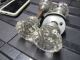 Late Vintage Glass Door Knobs Handles Silver Coloured Metal Crystal 2x Plates Door Knobs & Handles photo 5