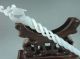 Exquisite Ancient Chinese Hetian Jade Hand - Carved Phoenix Hairpin Other Chinese Antiques photo 3
