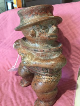 Pre Columbian Terracotta Colima Pottery Warrior With Armor And Slingshot W photo