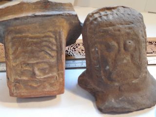 Mayan Pottery Faces Pre - Columbian Archaic Ancient Artifact Guatemala Olmec Aztec photo
