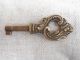 Fantastic Antique Brass Iron Door Key Jail Hotel 2 3/4 